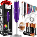 Zulay Kitchen Powerful Milk Frother Wand With 4 AA Duracell Batteries - Ultra Fast Handheld Drink Mixer - Electric Whisk Foam Maker for Coffee, Lattes, Cappuccino, Matcha & Creamer