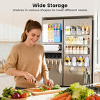 Magnetic Spice Rack for Refrigerator,8 Pack Magnetic Shelf,Fridge Magnet Organizer with Paper Towel Holder,Utensils Racks,Hook Rack,Deepened Basket,Fridge Organizers and Storage Clear(8 Pack)