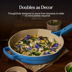 Our Place Always Pan 2.0-10.5” (2.6 Qt) Nonstick, Toxin-Free Ceramic Cookware | Patented 10-in-1 Aluminum Frying & Sauté Pan | Safe for Oven, Induction & All Cooktops up to 450°F | Forget-Me-Not Blue