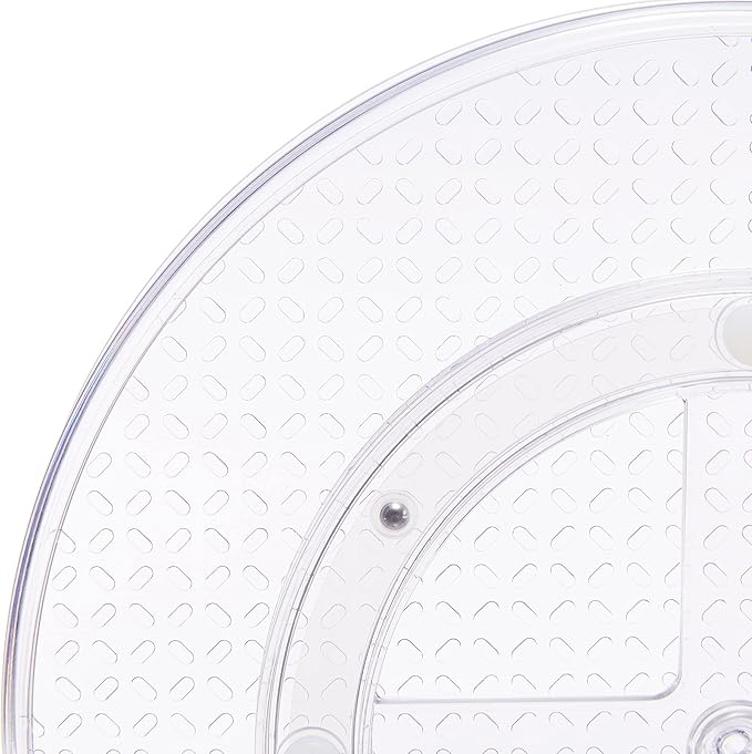 Amazon Basics Clear Lazy Susan Turntable Organizer, 12-Inch, 2-Pack