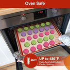 Silicone Baking Mat Set of 6, Easy Clean & Non-Stick Food Grade Reusable Baking Mat, Silicon Baking Mats Oven Liner Sheet, Round & Square Cake Mat, Pastry Board Rolling Dough Mats for Macaron Cookie
