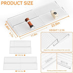 Yieach 4 Pack Adjustable In Drawer Spice Organizer - Expandable From 11" to 22" - Clear Acrylic Seasoning Organizer with Jars for Kitchen Drawer,Horizontal Tiered Kitchen Spice Organization & Tray