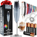 Zulay Kitchen Powerful Milk Frother Wand With 4 AA Duracell Batteries - Ultra Fast Handheld Drink Mixer - Electric Whisk Foam Maker for Coffee, Lattes, Cappuccino, Matcha & Creamer