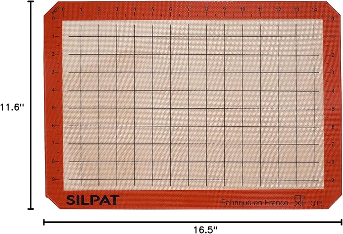 Silpat The Original Premium Non-Stick Silicone Baking Mat, Gridded Half Sheet Size, 11-5/8 x 16-1/2