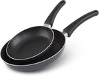 GoodCook Nonstick Aluminum Frying Pan Set, 8" and 10" Skillets, Black, Even Heating, Stay-Cool Ergonomic Handle, PFOA-Free Nonstick Coating, Ideal for Sautéing, Searing, and Frying