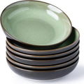 LERATIO Large Pasta Bowls,38oz Ceramic Pasta Bowls,9.0" Reactive Glaze Pasta Bowl Set of 6,Microwave & Dishwasher,Oven Safe,Wide Serving Bowls for Salad,Pasta,Fruit,Scratch Resistant-Light Blue