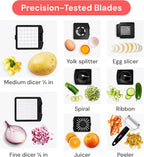 Fullstar The Original Pro Chopper - Vegetable Chopper and Spiralizer, Food Chopper with Container, Fruit Slicer, Kitchen Gadgets & Gifts, Home Essentials (9 in 1, SS Black)