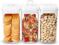 Felli Flip Tite Food Storage Container with Lid Airtight 4" Ring Seal Flip Top, Stackable Acrylic Canister Jar for Pantry Kitchen Counter, Snack Coffee Bean Granola Pet Treats Cracker Holder (1.2 L)
