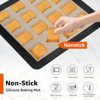 2Pcs Silicone Baking Mats for 12 Inch Cake Pan/12x12 Cheesecake Pan/Toaster Oven Air Fryer Liner, 11.75"Square Food Grade Silicone Mats for Baking, Non Slip Silicone Baking Sheet, Non Stick Reusable