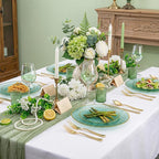 Rubtlamp 350 Pcs Green Plastic Dinnerware Set, Green and Gold Plastic Plates, Hammered Party Plates Include Dinner Platos, Dessert Platos, Cups, Gold Cutlery Set And Napkins for Party