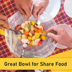 EcoDispose Clear Plastic Serving Salad Bowl Sets, 160 Oz 16PCS in 4 SETS - Round Large Disposable Bowls