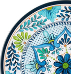 Talavera Melamine 12-Piece Dinnerware Set – Multicolored Plates and Bowls for 4, Spanish Tile-Inspired, Durable, Lightweight, Shatterproof, Dishwasher Safe, Indoor Outdoor Tableware