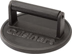 Cuisinart 6.5" Cast Iron Smashed Burger Press,Round Flat Edge Grill Press for Crispy Smash Burgers,Burger Tool for Grill and Griddle Accessories, BBQs and Tailgates,(Pack of 8)