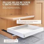 4 Pack Expandable Pull Out Cabinet Organizer 21"Deep With Raising Pad for Framed Cabinets,Upgrade 3 Slide Rails Slide Out Drawers,No Drill Roll Out Shelves,Adjustable Width 12.1"-20.4" White