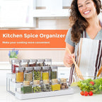 2 Pack Expandable Spice Rack Organizer for Cabinet - 3 Tier Adjustable Cabinet Spice Organizer Easy Visibility - Spice Organizer for Cabinet Countertop Cupboard Pantry Organization (White)