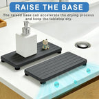 2PCS Stone Drying Tray, Water Absorbing Stone Tray for Sinks, Neat Diatomite Sink Trays, Fast Drying Kitchen Sponge Hand Soap Holder, Instant Dry Sink Coasters Used for Bathroom Counter -Dark Gray