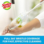 Scotch-Brite Glass and Water Bottle Brush, Long-Lasting Bristles, Safe On Multiple Types of Water Bottles, Baby Bottles, Vases, and More (Pack of 2)