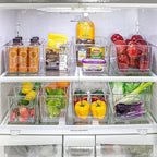 Sorbus Small Clear Plastic Storage Bins for Shelves, Clothes, with Handle - Clear Storage Bins, Drawer, Shelf, Closet, Pantry, Fridge, Freezer Organizer Bins, Closet Organizers and Storage (2 pack)