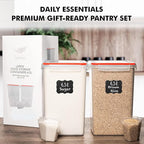 WHITE FEATHER SUPPLIES 2 PC [6.5L / 220 Oz] Large Flour Sugar Storage Containers - Leak Proof, BPA Free, Clear Plastic Food Storage Containers with Lids Airtight - Bulk Storage for Kitchen and Pantry