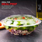 Stock Your Home 64oz Clear Plastic Salad Bowls with Lids Disposable (10 Pack) Extra Large Takeout Container with Snap on Lid for Fruit Salads, Lunch, Meal Prep, Acai Bowl, To-Go Party Containers