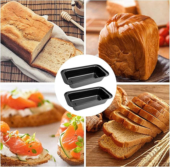 2 Pcs Loaf Bread Pans for Homemade Breads, 2 LB Nonstick Loaf Baking Pans, Carbon Steel for Cakes Sandwich Toast Brownies Sourdough Bread Pan Baking Supplies, with Dough Scraper