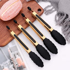 4-Piece Kitchen Food Tongs 7" Mini Silicone Serving Tongs with Firm Sealed Non Stick Rubber Tips & Silicon Coated 18/8 Stainless Steel Handle and Smooth Locking