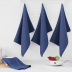 Homaxy 100% Cotton Waffle Weave Kitchen Dish Towels, Ultra Soft Absorbent Quick Drying Cleaning Towel, 20x28 Inches, 6-Pack, Navy Blue