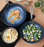 KOCH SYSTEME CS Small Frying Pan, Nonstick 8 Inch Frying Pan with Non Toxic Ceramic Coatings, Fry Pan Nonstick, Small Skillet, Omelet Pans, Oven Safe, Gradient Blue