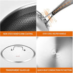 DELARLO Tri-Ply Stainless Steel Pan, 18/10 Frying Pan, Oven Safe Up to 600°F, Nontoxic Cookware, Compatible with All Cooktops Skillet, Durable, Fast Even Heat Fry Pan,12" Hybird Pan