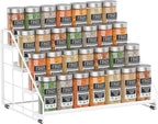 Spice Rack Organizer for Cabinet, 4 Tiered Spice Rack Organizer, Tiered Adjustable Spice Shelf for Kitchen (White-1Pcs)