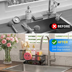 Sponge Holder for Kitchen Sink,Smiley Face Sink Caddy with Removable Brush Holder,Self-Draining Sponge Caddy for Sponge,Soap,Dish Brush,Scrubber,Kitchen Essentials and Gadgets