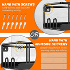 Spice Rack Wall Mounted 4 Pack, Space-Saving Spice Organizer for Spice Jars and Seasonings,Screw or Adhesive Hanging Spice Rack Organizer for Your Kitchen Cabinet,or Pantry Door
