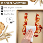 4Pcs Bakeware Set | 3 Baking Sheets and 1 Recipe Notebook Combo | Nonstick Cookie Sheets for Baking Supplies | No Rust & No Toxic Heavy Duty 3 Baking Trays 18''+15''+13'' & 1 Blank Recipe Book