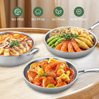 11-Piece Pots and Pans Set, 18/10 Stainless Steel Cookware Set, Induction Compatible, PFOA-Free Coating, Dishwasher Safe, Includes Frying Pan & Sauce Pan with Lids