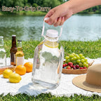 CUCUMI Glass Milk Bottle with Reusable Strong Airtight Screw Lid, 1 Pack 64 Oz Glass Juice Bottles for Almond Milk