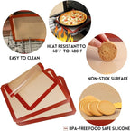STATINT Non-Stick Silicone Baking Mat, Premium Food Safe - Pack of 3