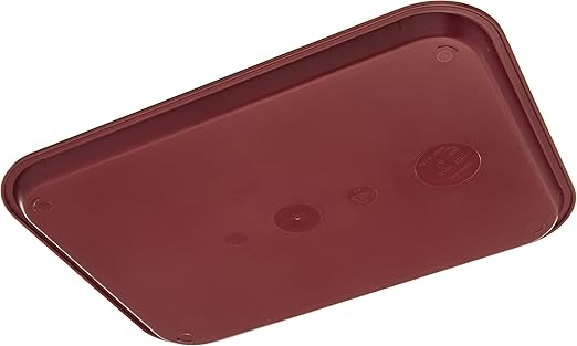 Carlisle FoodService Products Fast Food Cafeteria Tray 12" x 16", Durable Polypropylene Food Tray with Slip-Resistant Surface, Stackable for Cafes and Schools, BPA-Free, Burgundy (Pack of 24)