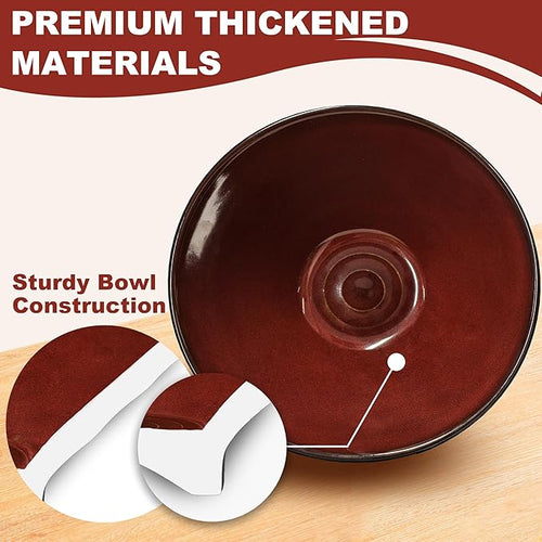 9.4-Inch 4 Sets Ceramic Ramen Bowl (16 Piece) - Japanese Porcelain Dishwasher Microwave Safe Salad Noodles Cereal Pasta Soup Large Bowls with Chopsticks Forks Spoons for Men Women Housewarming Gift