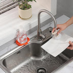 MicoYang Silicone Bathroom Soap Dishes with Drain Spout-Bathroom and Kitchen Sink Organizer,Sponge Holder,Dish Soap Tray,Perfect for Dispenser,Scrubber,Bottle,Cup on Sink or Counter-Orange 4.9"×3.2"
