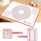 Silicone Baking Mat Non-Slip with Measurements & Conversion Chart, Large 27.5 x 19.7 Inch Baking Mat for Rolling Pin, Dough Kneading, Sourdough Bread Baking Supplies, Kitchen Silicone Mat