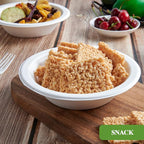 Vplus 200 Pack 12 OZ Paper Bowls, Disposable Compostable Bulk, Eco-friendly Bagasse, Heavy-duty Bowls Perfect for Milk Cereals, Snacks, Salads