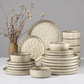 HaWare Dinnerware Sets, 24-Piece Plates and Bowls Set, Stoneware Dish Set for 8, Ceramic Dinnerware for Home Restaurant, Chip and Scratch Resistant, Microwave and Dishwasher Safe, Reactive Khaki