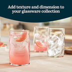 Libbey Lava Tumbler Drinking Glasses, All Purpose, Molten Groove Glasses Set of 8, Tactile, Tall Drinking Glasses for Water, Cocktails