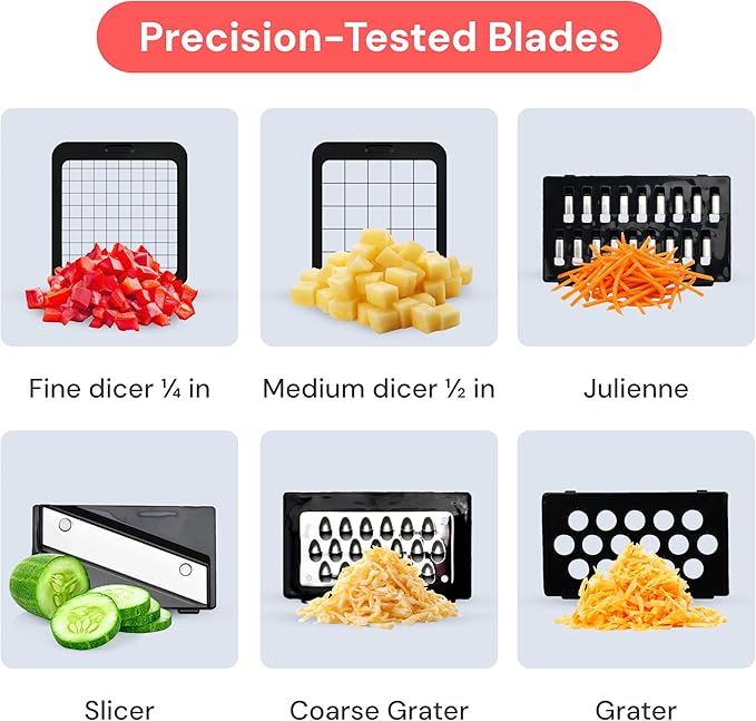Fullstar The Original Pro Chopper - Vegetable Chopper and Mandoline Slicer, Food Chopper with Container, Fruit Cutter, Veggie Slicer, Kitchen Gadgets & Gifts, Home Essentials (6 in 1, White)