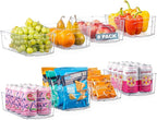 Oizeir 8 Pack Clear Plastic Storage Bins with Handles – Stackable Fridge Organizer Bins for Refrigerator, Freezer, Pantry, Kitchen Cabinet & Cupboard Organization, BPA-Free Acrylic, Transparent