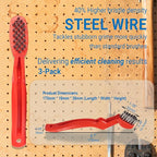 GOLDEN SMILE 3-Pack 7" Stainless Steel Wire Brushes - 40% Denser Than Standard Brushes - for Heavy-Duty Cleaning: Grill Grates, Uncoated Pans, Rust Removal, Deburring & Metal Cleaning