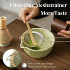 Matcha Whisk Set,7 PCS Ceramic Matcha Kit Includes Matcha Bowl with Spout, Matcha Whisk and Holder, Bamboo Scoop, Stainless Sifter, Towel, Unique Gift for Matcha Lovers (Matcha Green)