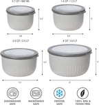Oggi Prep, Store & Serve Plastic Bowl w/See-Thru Lid- Dishwasher, Microwave & Freezer Safe, (2.6 qt) Lt Gray w/Dk Gray Lid