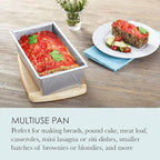 Chicago Metallic Commercial II 1-Pound Loaf Pan, Heavy-Weight Aluminized Steel, Professional Bread Baking Pan with Wire Reinforcement