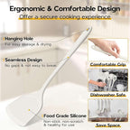 Onader Silicone Cooking Utensils Set, 6 Pieces Kitchen Utensils for Cooking, White Kitchen Utensils Gadget Set of Nonstick Cookware